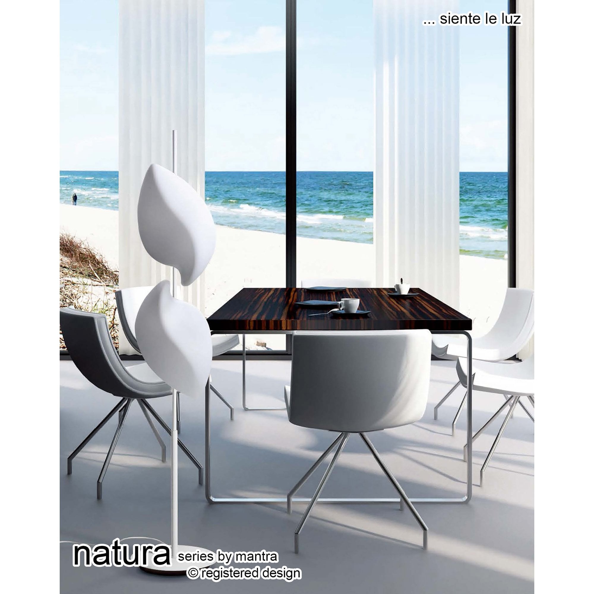 M3788 Natura Floor Lamp 4 Light E27 Outdoor Matt White/Opal White