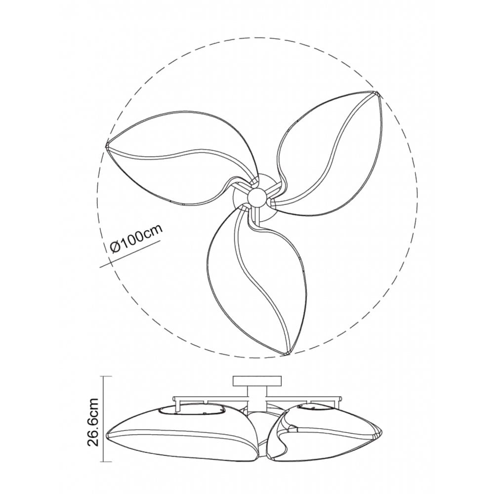 M3586 Natura Semi Flush 6 Light E27 Indoor Polished Chrome/Opal White