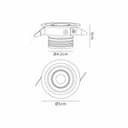 M7828 Neptuno Recessed Spotlight Mini Swivel 3W LED Black