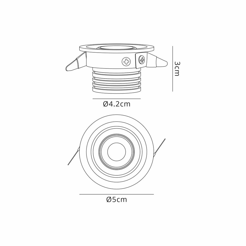 M7827 Neptuno Recessed Spotlight Mini Swivel 3W LED White