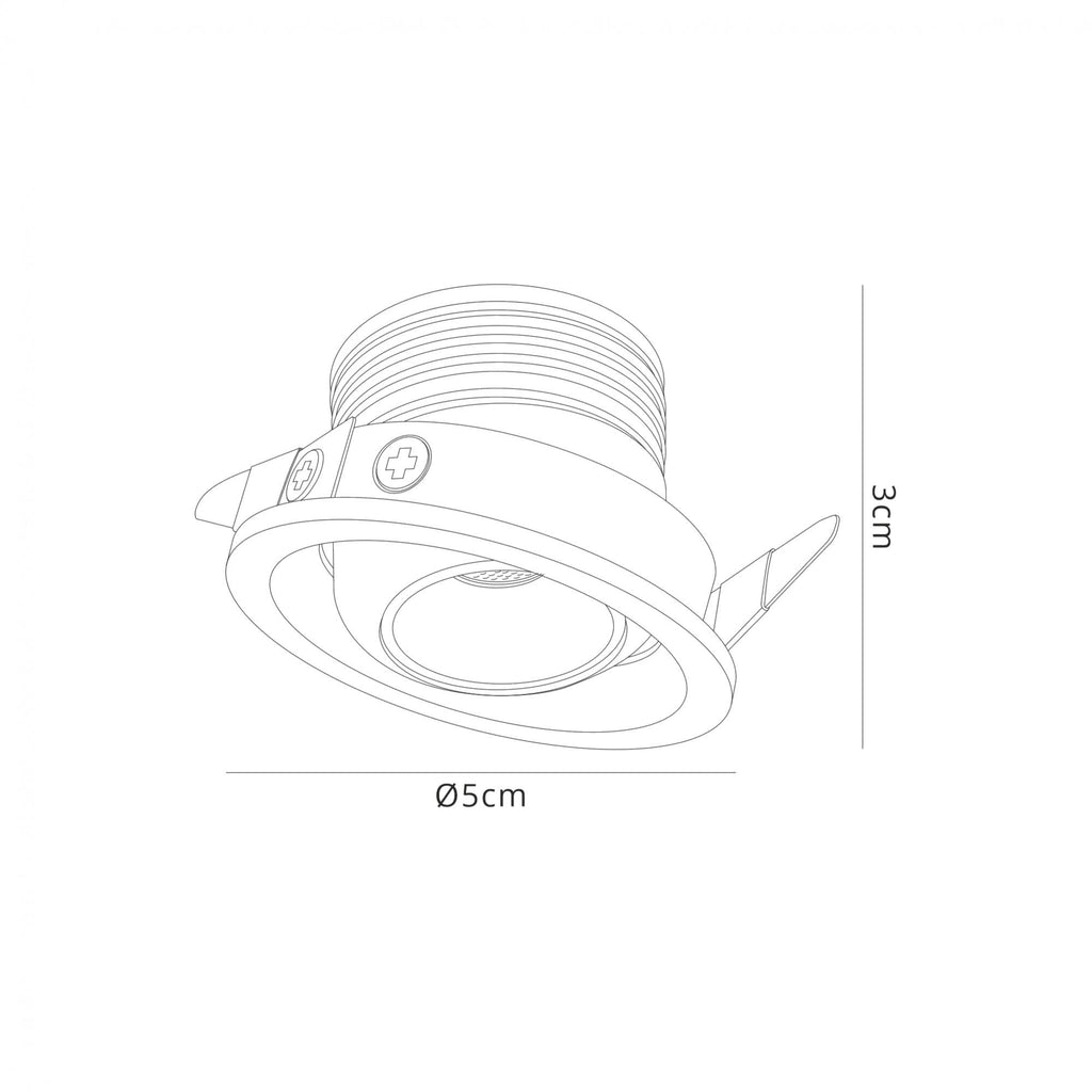 M7451 Neptuno Recessed Spotlight Mini Swivel 3W LED White