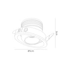 M7451 Neptuno Recessed Spotlight Mini Swivel 3W LED White