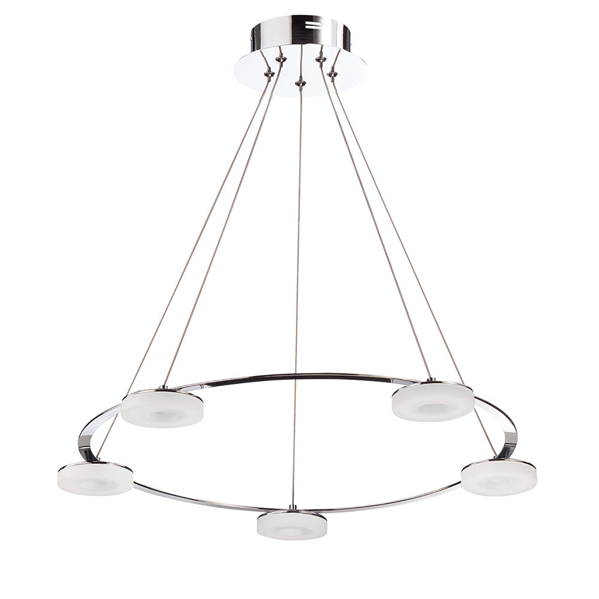 M8197/1 Nimbus Pendant 5 Light 25W LED Polished Chrome/Frosted Acrylic