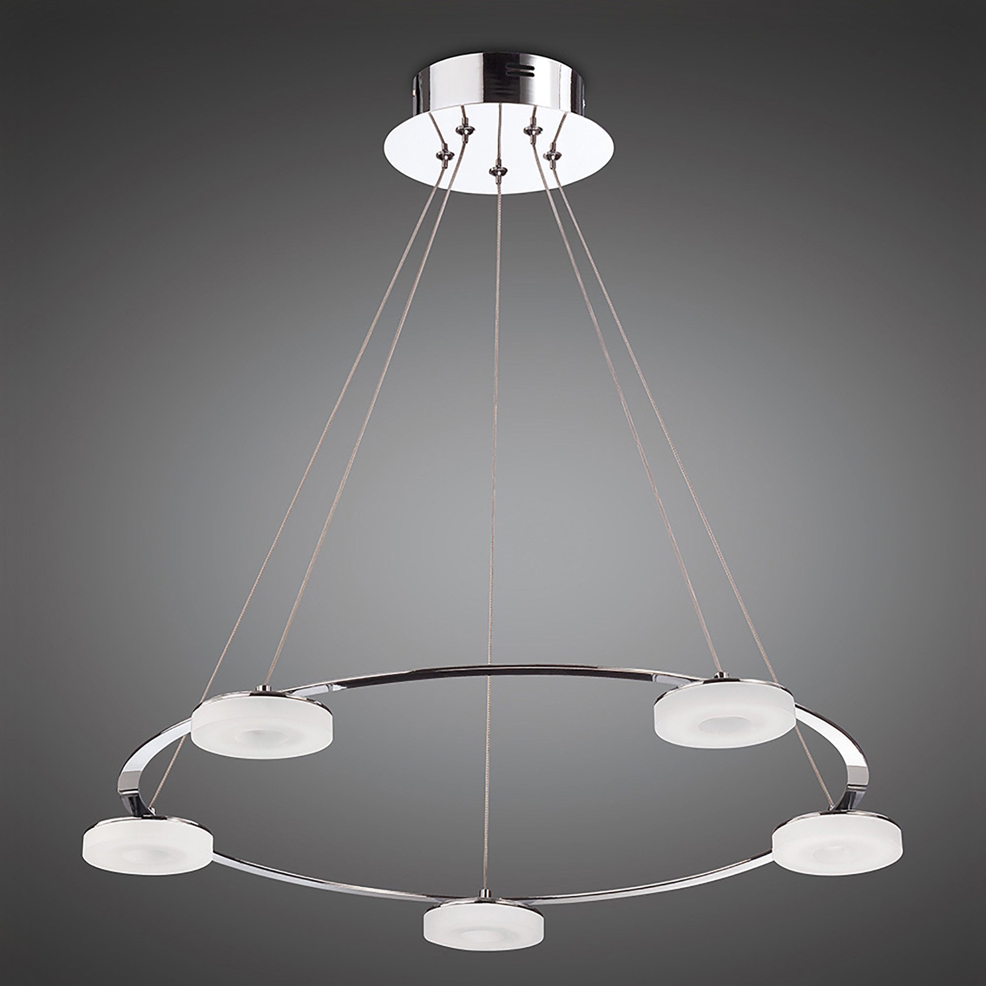 M8197/1 Nimbus Pendant 5 Light 25W LED Polished Chrome/Frosted Acrylic