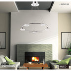 M8197/1 Nimbus Pendant 5 Light 25W LED Polished Chrome/Frosted Acrylic
