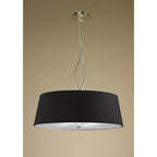 M1922/BS Ninette Pendant 4 Light E27 Black Shades Antique Brass