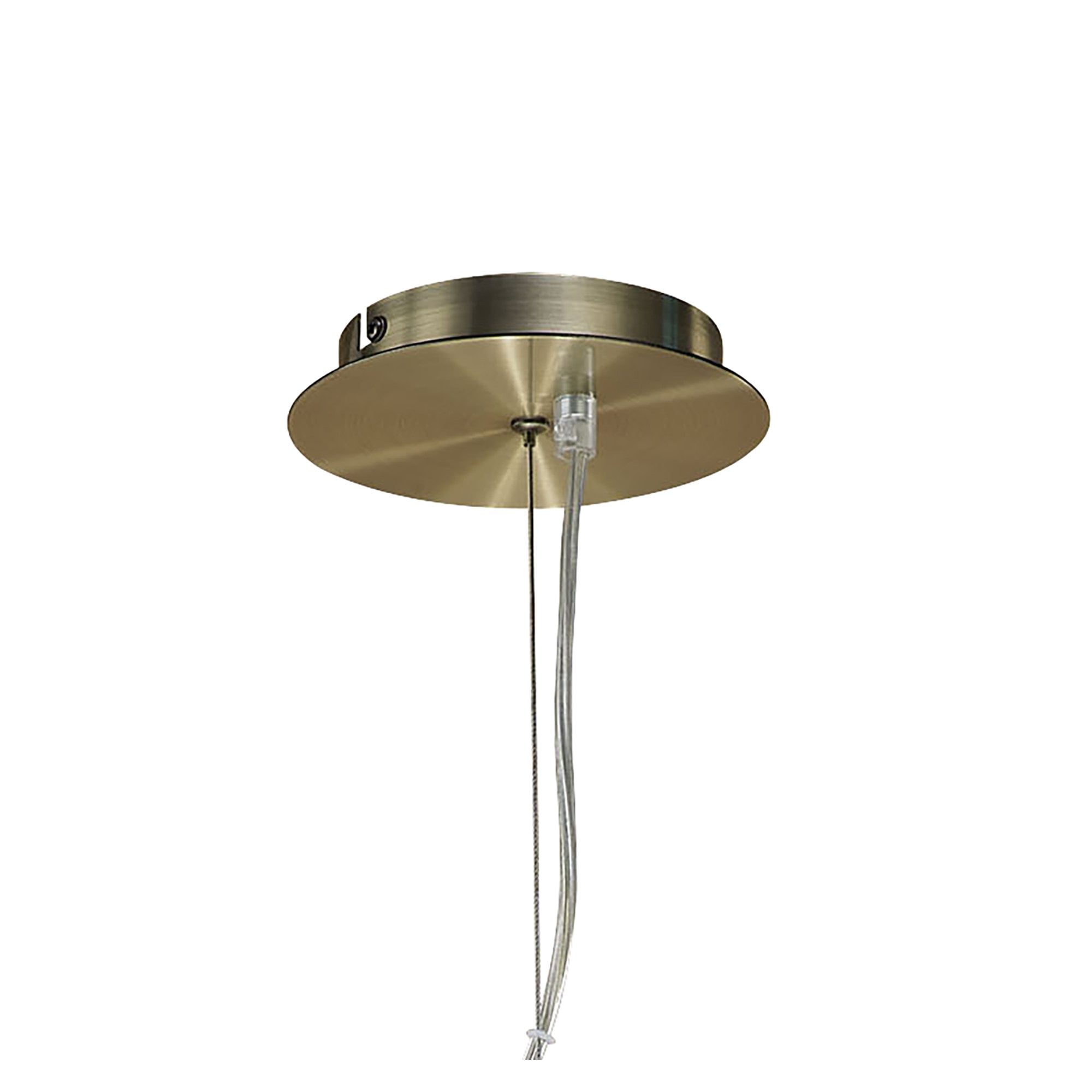 M1922/BS Ninette Pendant 4 Light E27 Black Shades Antique Brass
