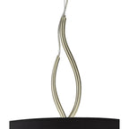 M1922/BS Ninette Pendant 4 Light E27 Black Shades Antique Brass