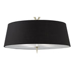 M1922/BS Ninette Pendant 4 Light E27 Black Shades Antique Brass