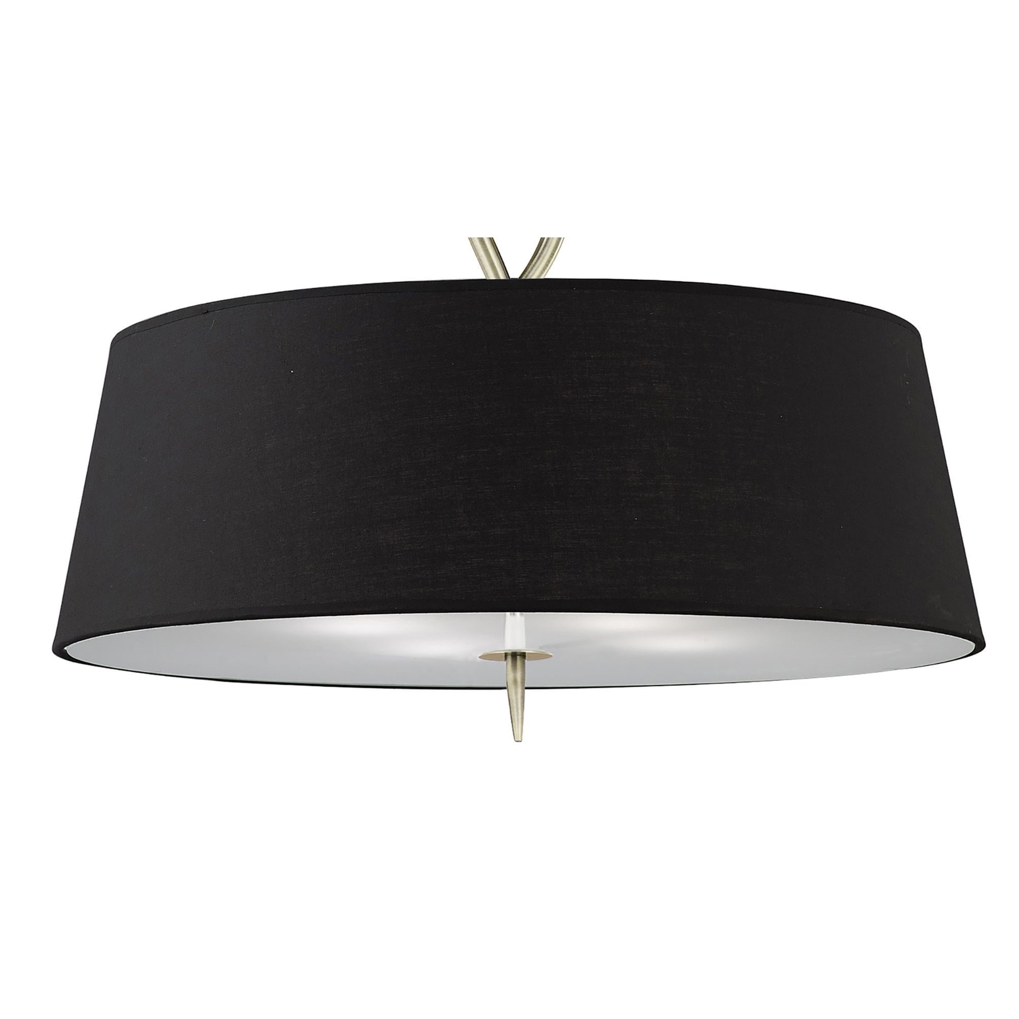 M1922/BS Ninette Pendant 4 Light E27 Black Shades Antique Brass