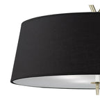 M1922/BS Ninette Pendant 4 Light E27 Black Shades Antique Brass