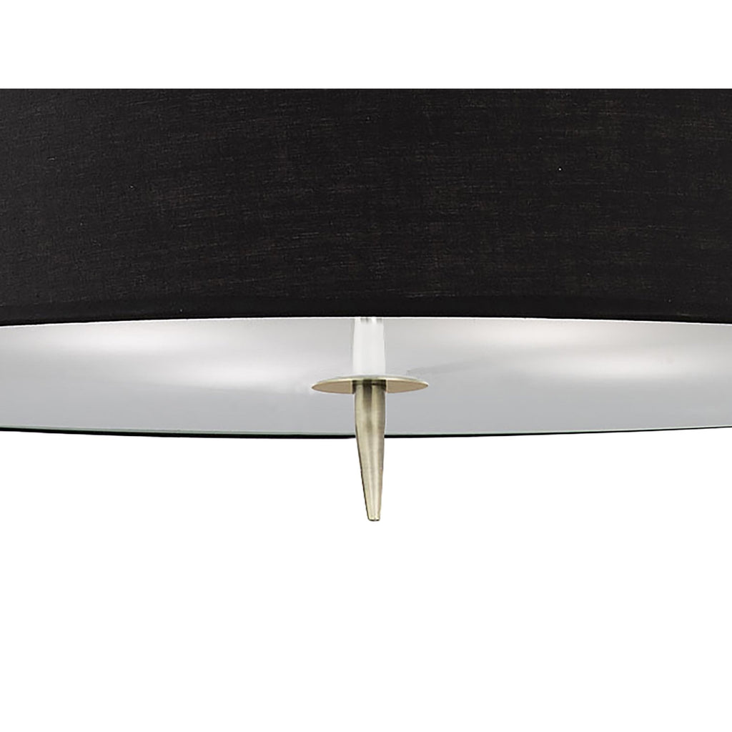 M1922/BS Ninette Pendant 4 Light E27 Black Shades Antique Brass