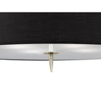 M1922/BS Ninette Pendant 4 Light E27 Black Shades Antique Brass