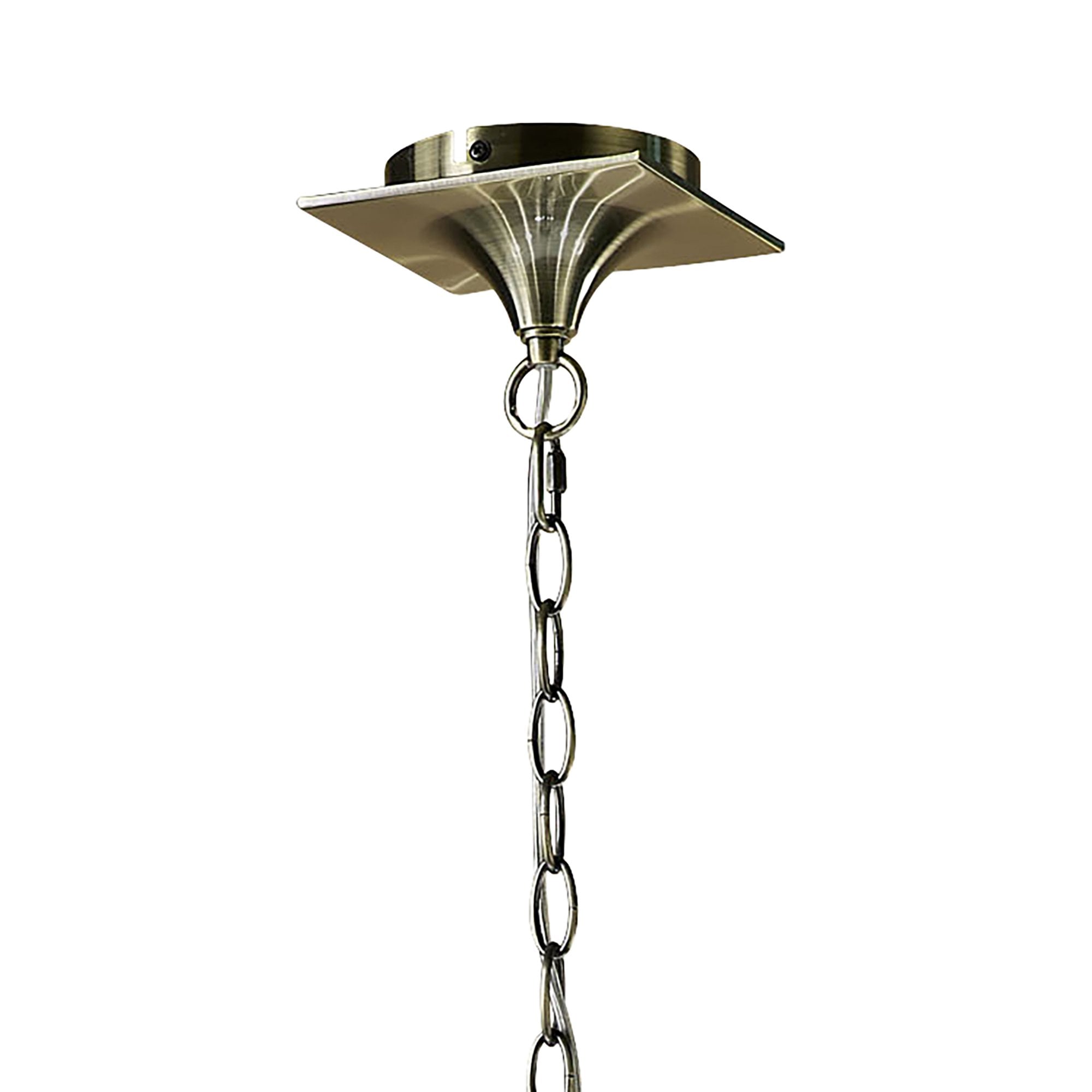 M1921/BS Ninette Linear Pendant 2 Arm 4 Light E14 Black Shades Antique Brass