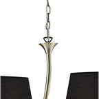 M1921/BS Ninette Linear Pendant 2 Arm 4 Light E14 Black Shades Antique Brass