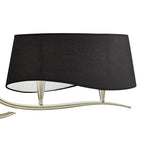 M1921/BS Ninette Linear Pendant 2 Arm 4 Light E14 Black Shades Antique Brass
