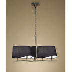 M1920/BS Ninette Pendant 3 Arm 6 Light E14 Black Shades Antique Brass