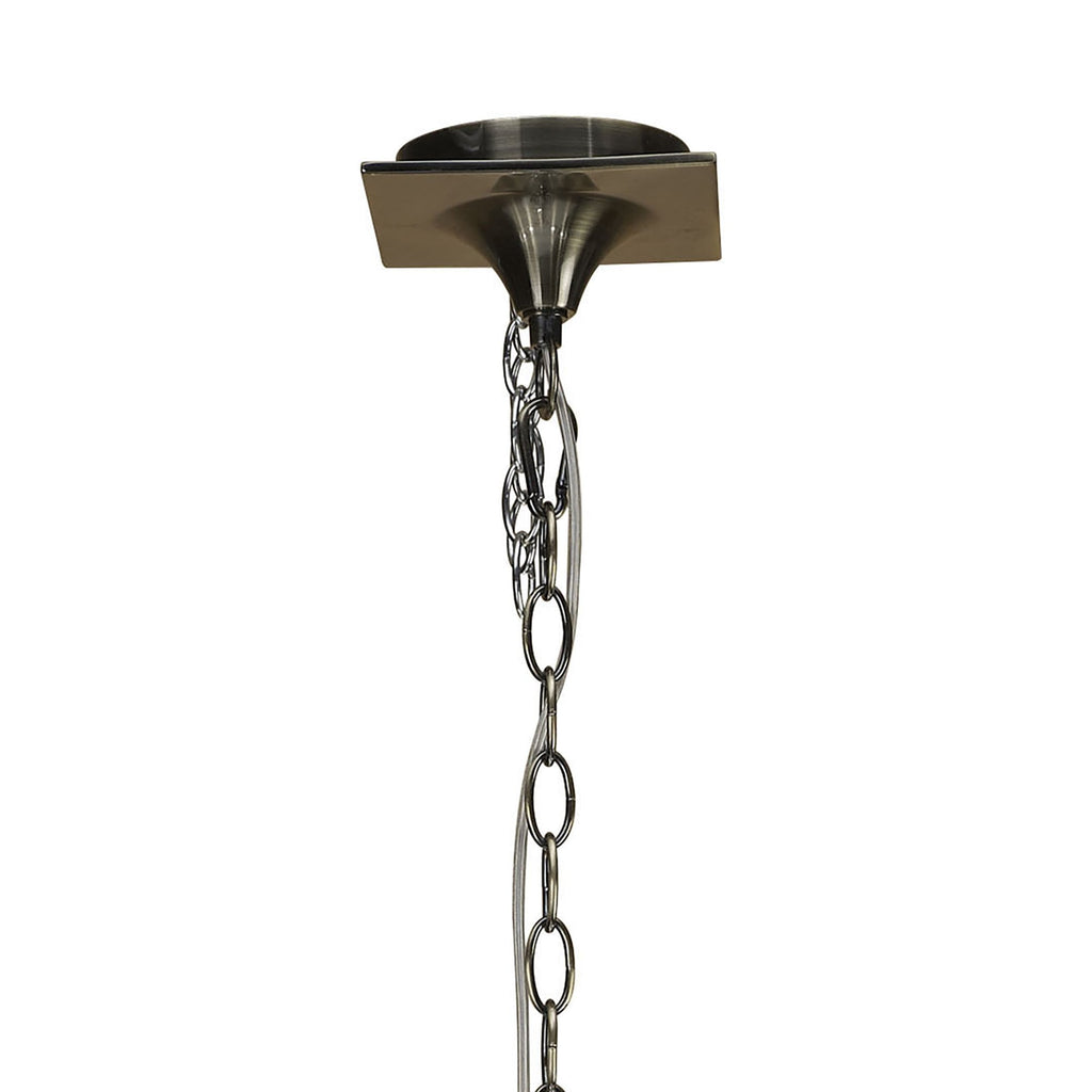 M1920/BS Ninette Pendant 3 Arm 6 Light E14 Black Shades Antique Brass