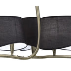 M1920/BS Ninette Pendant 3 Arm 6 Light E14 Black Shades Antique Brass