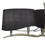 M1920/BS Ninette Pendant 3 Arm 6 Light E14 Black Shades Antique Brass