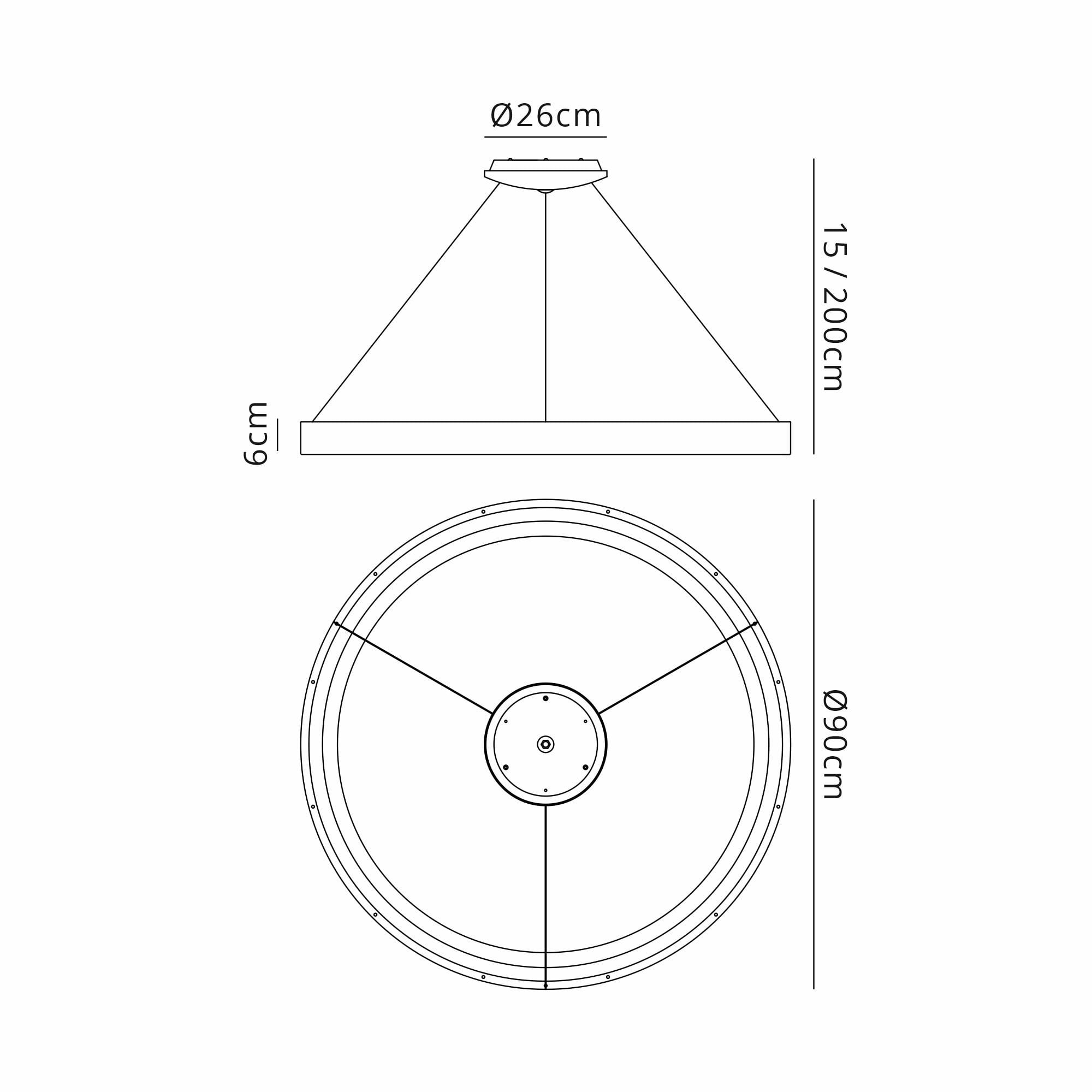 M8015 Niseko Ring Pendant 90cm 66W LED Remote Control Wood
