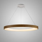 M8015 Niseko Ring Pendant 90cm 66W LED Remote Control Wood