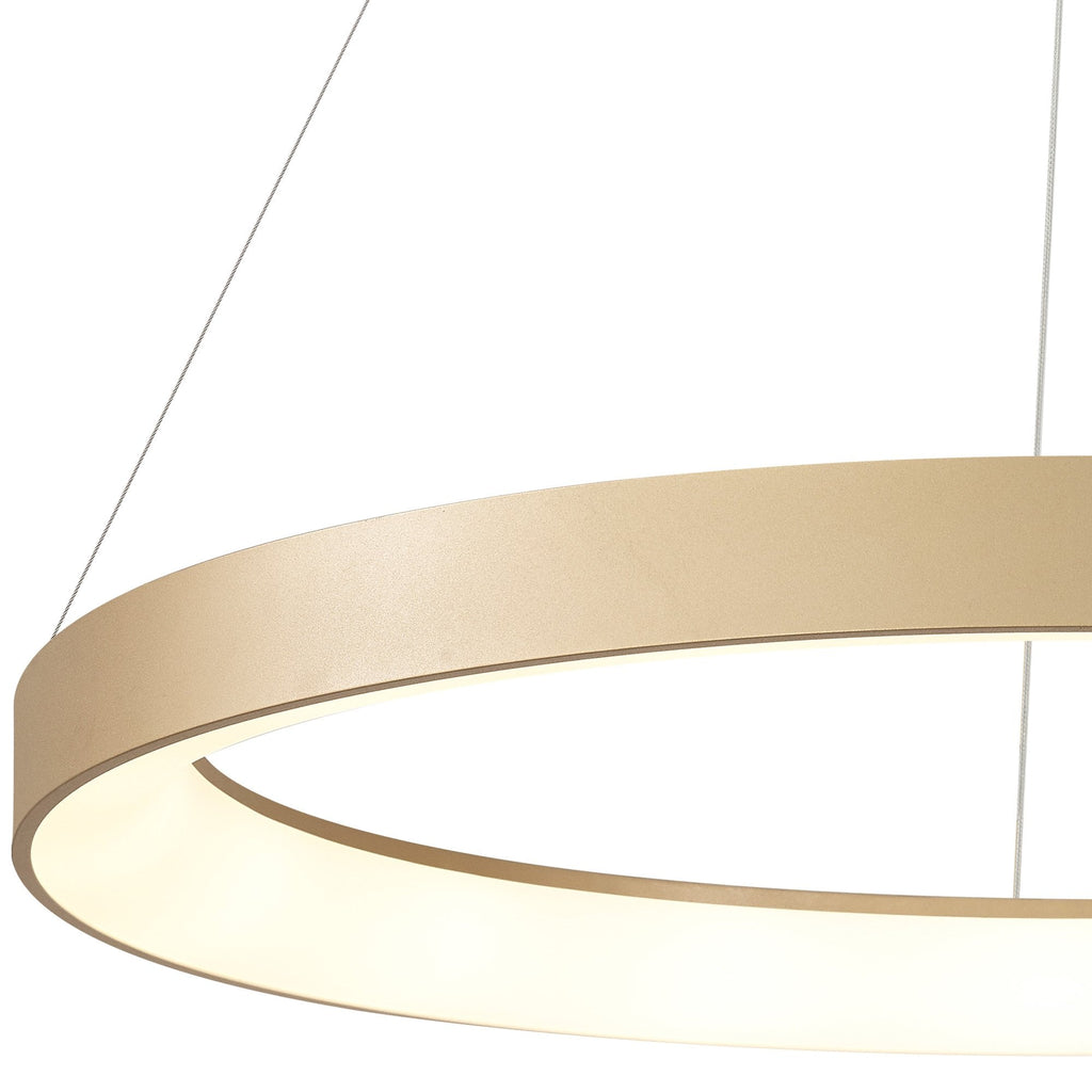 M7756 Niseko Ring Pendant 90cm 66W LED Remote Control Gold