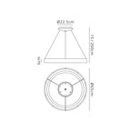 M7757 Niseko Ring Pendant 65cm 50W LED Remote Control Gold