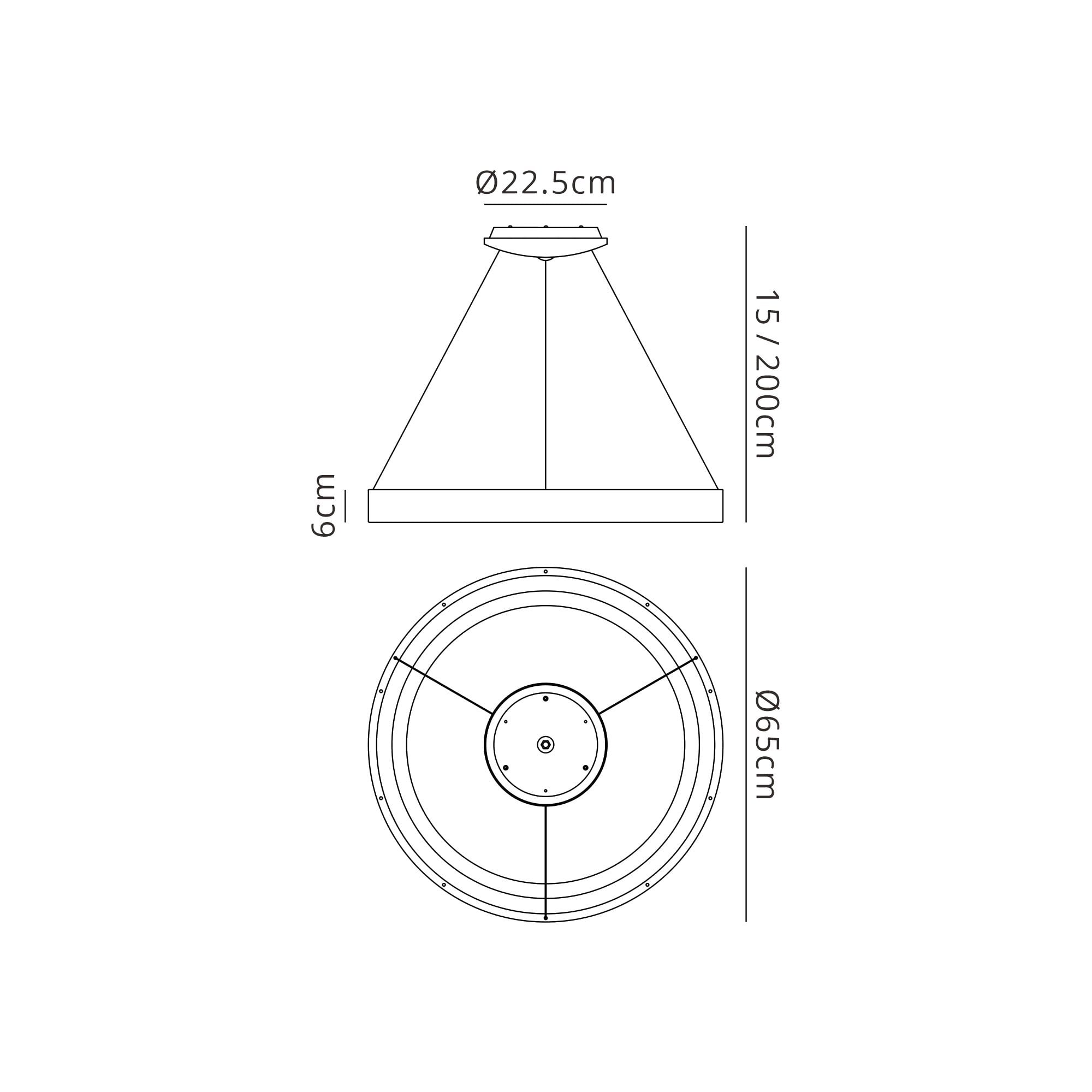 M7757 Niseko Ring Pendant 65cm 50W LED Remote Control Gold