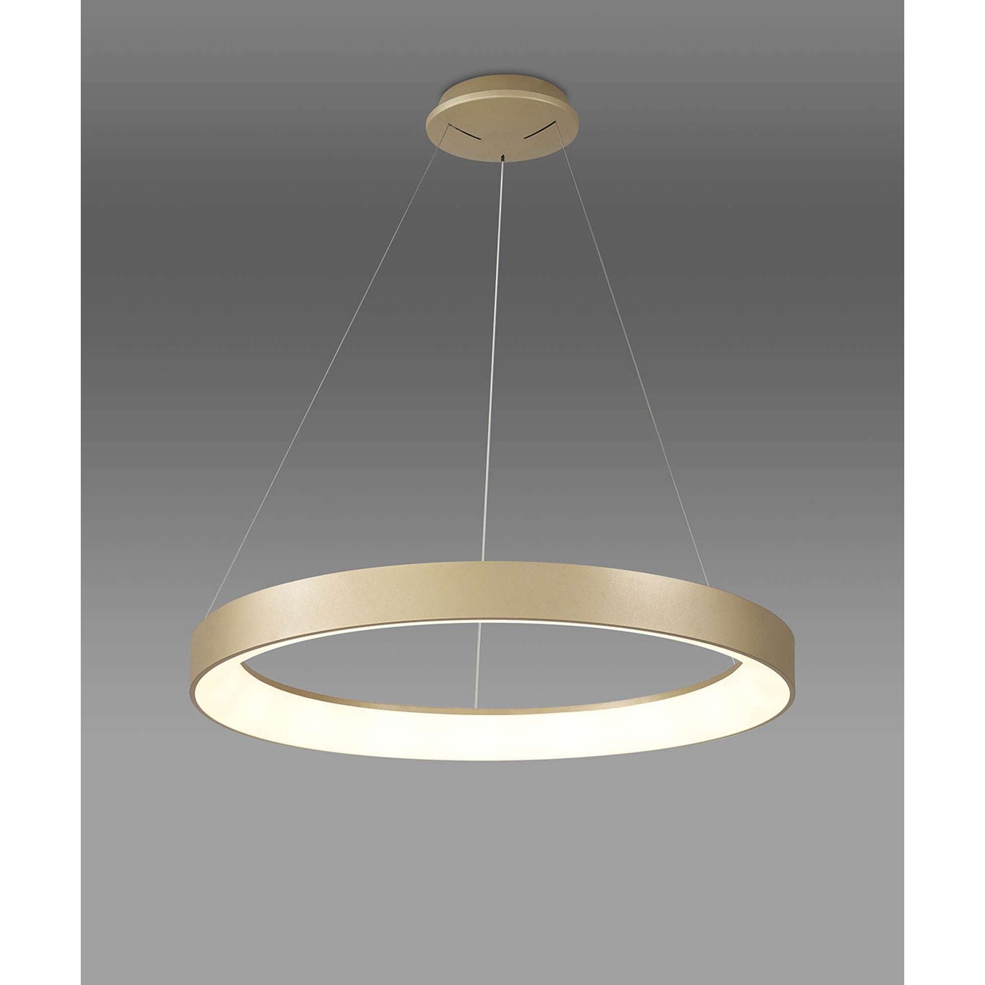 M7757 Niseko Ring Pendant 65cm 50W LED Remote Control Gold