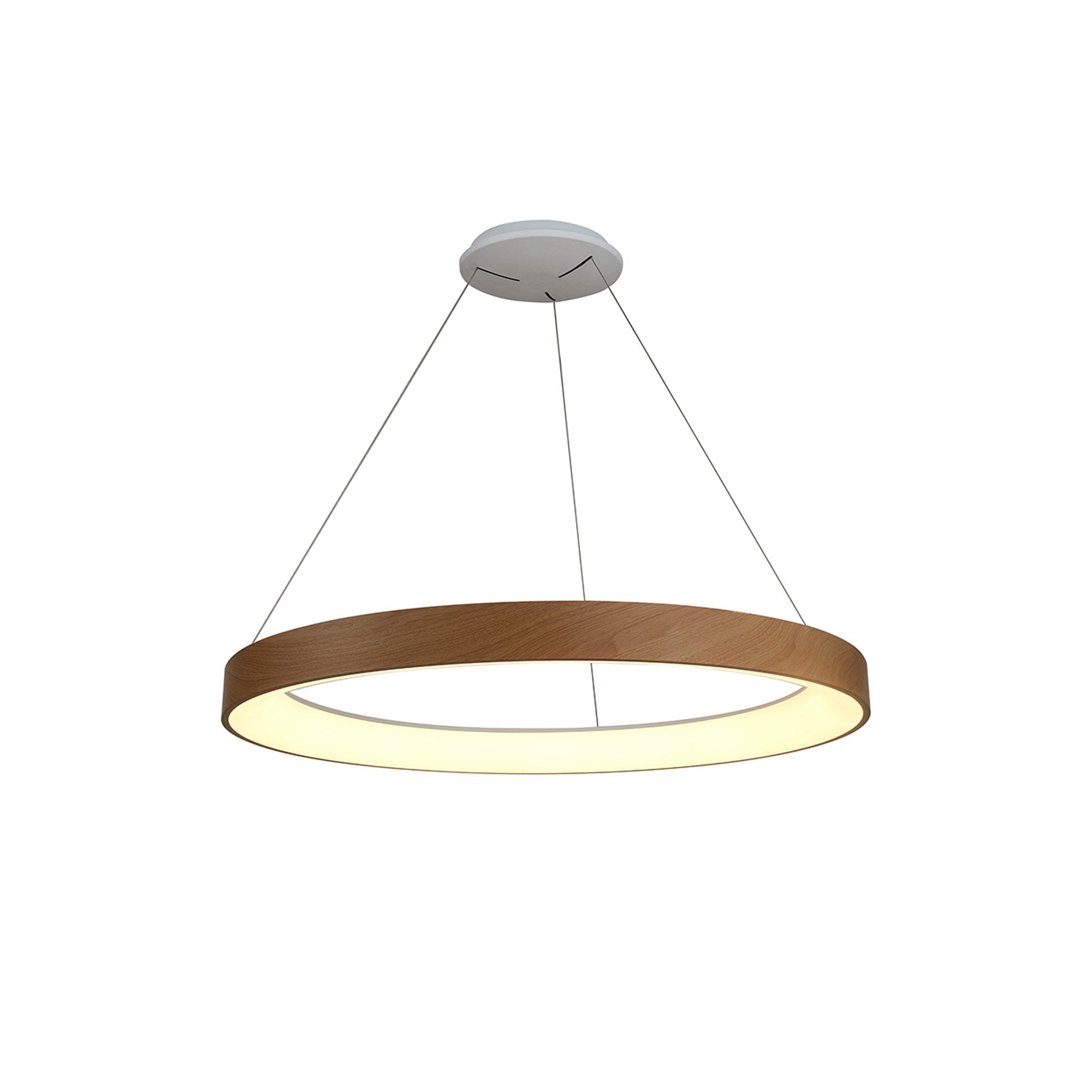 M8016 Niseko Ring Pendant 65cm 50W LED Remote Control Wood