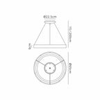 M8016 Niseko Ring Pendant 65cm 50W LED Remote Control Wood