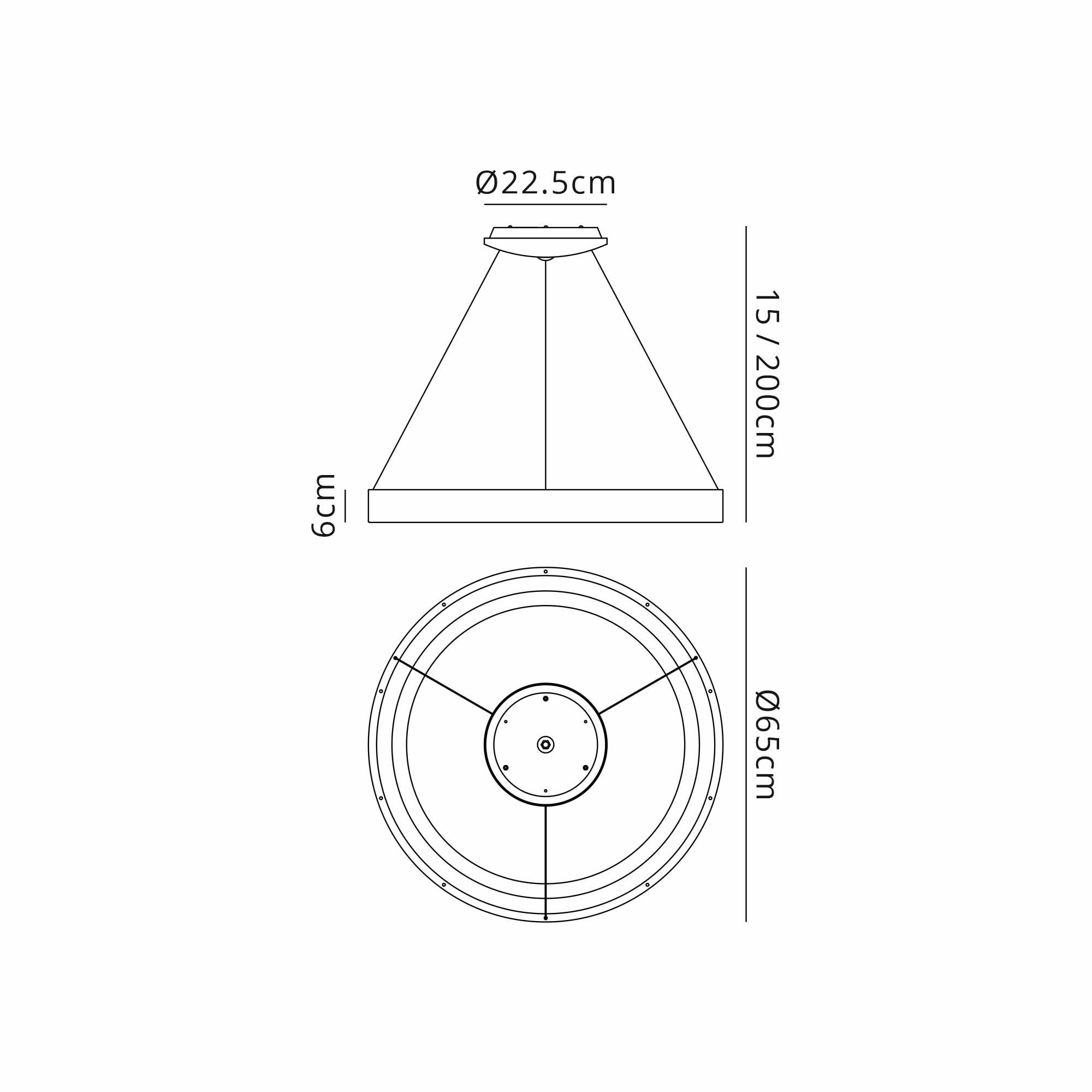M8016 Niseko Ring Pendant 65cm 50W LED Remote Control Wood