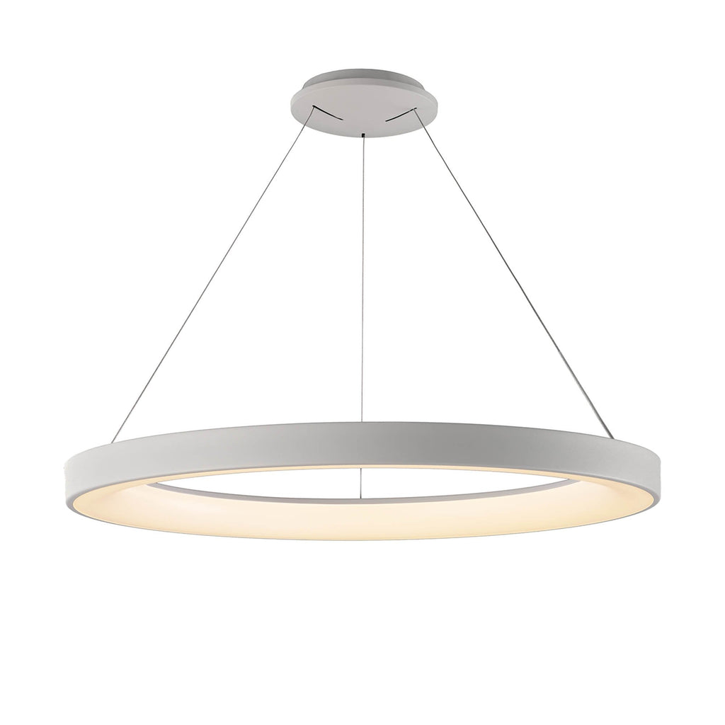 M7750 Niseko Ring Pendant 90cm 66W LED Remote Control White