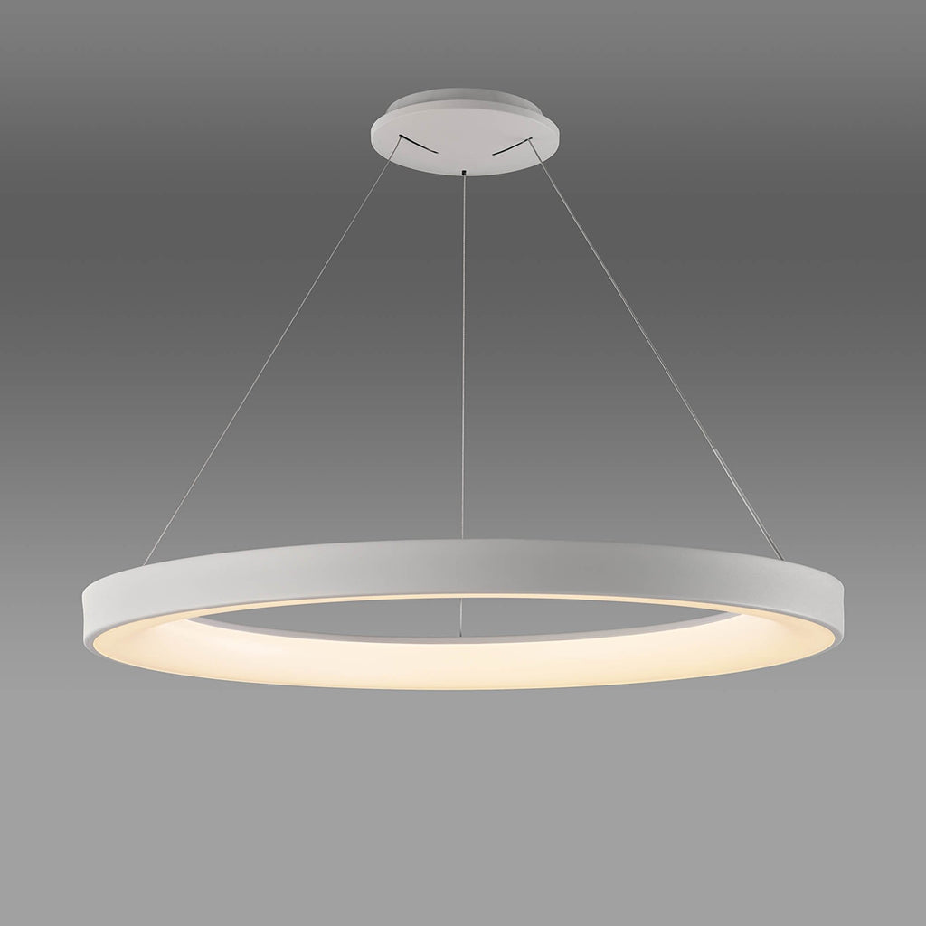 M7750 Niseko Ring Pendant 90cm 66W LED Remote Control White