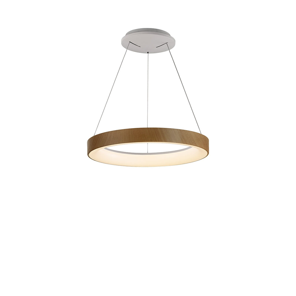 M8017 Niseko Ring Pendant 45cm 32W LED Remote Control Wood