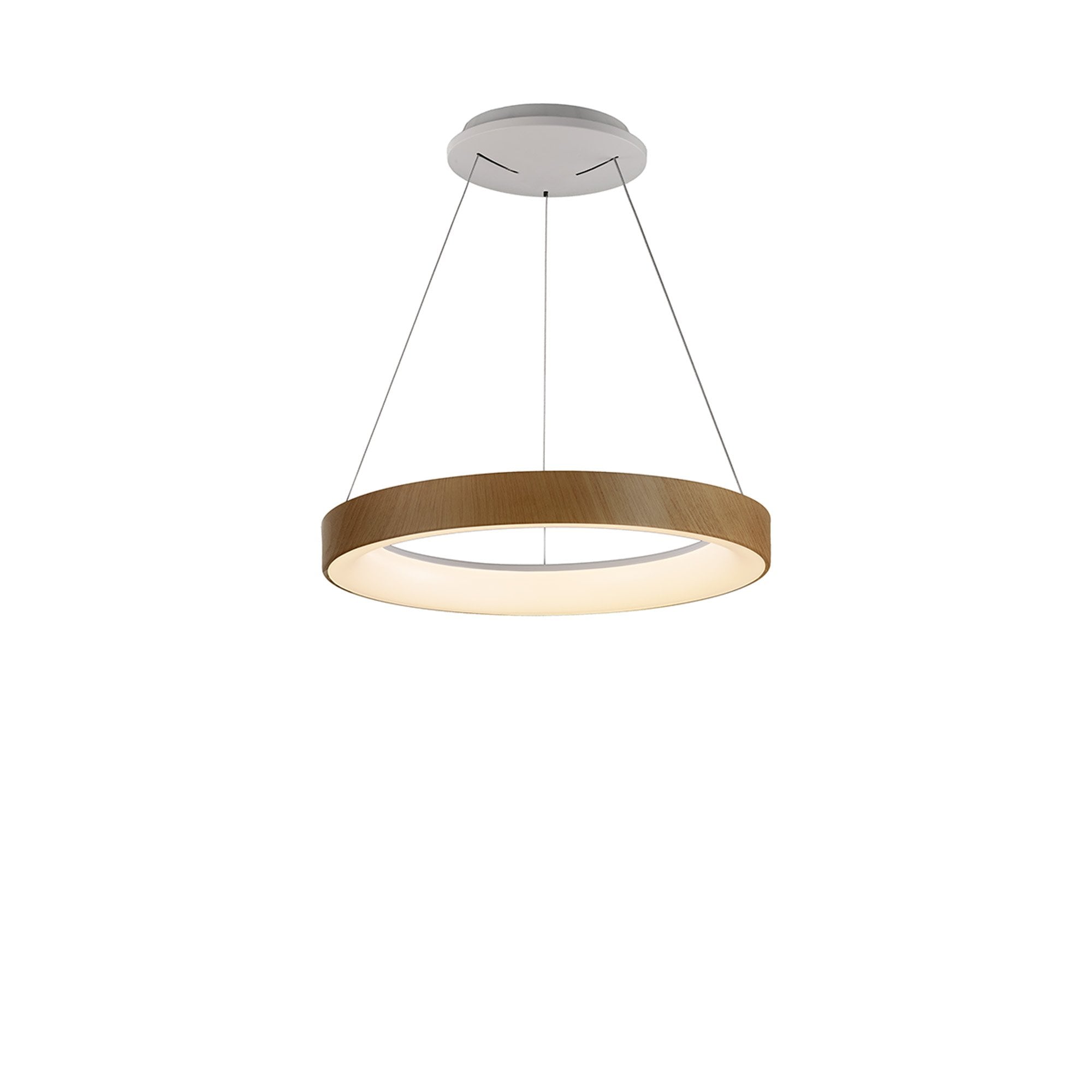 M8017 Niseko Ring Pendant 45cm 32W LED Remote Control Wood