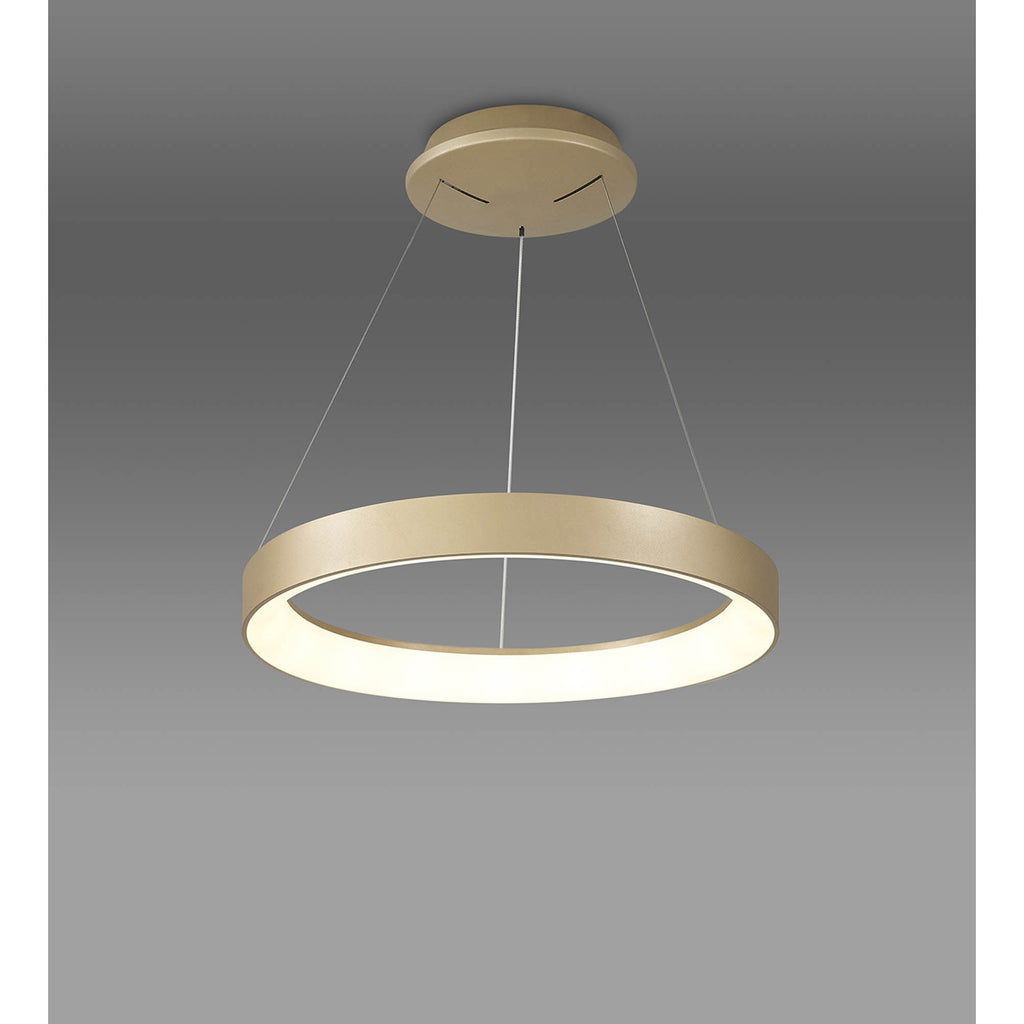 M7758 Niseko Ring Pendant 45cm 30W LED Remote Control Gold