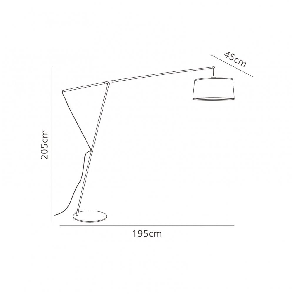 M4968 Nordica Floor Lamp E27 Black Shade Black/Polished Chrome