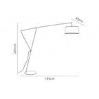 M4968 Nordica Floor Lamp E27 Black Shade Black/Polished Chrome