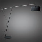 M4968 Nordica Floor Lamp E27 Black Shade Black/Polished Chrome