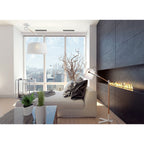 M4968 Nordica Floor Lamp E27 Black Shade Black/Polished Chrome