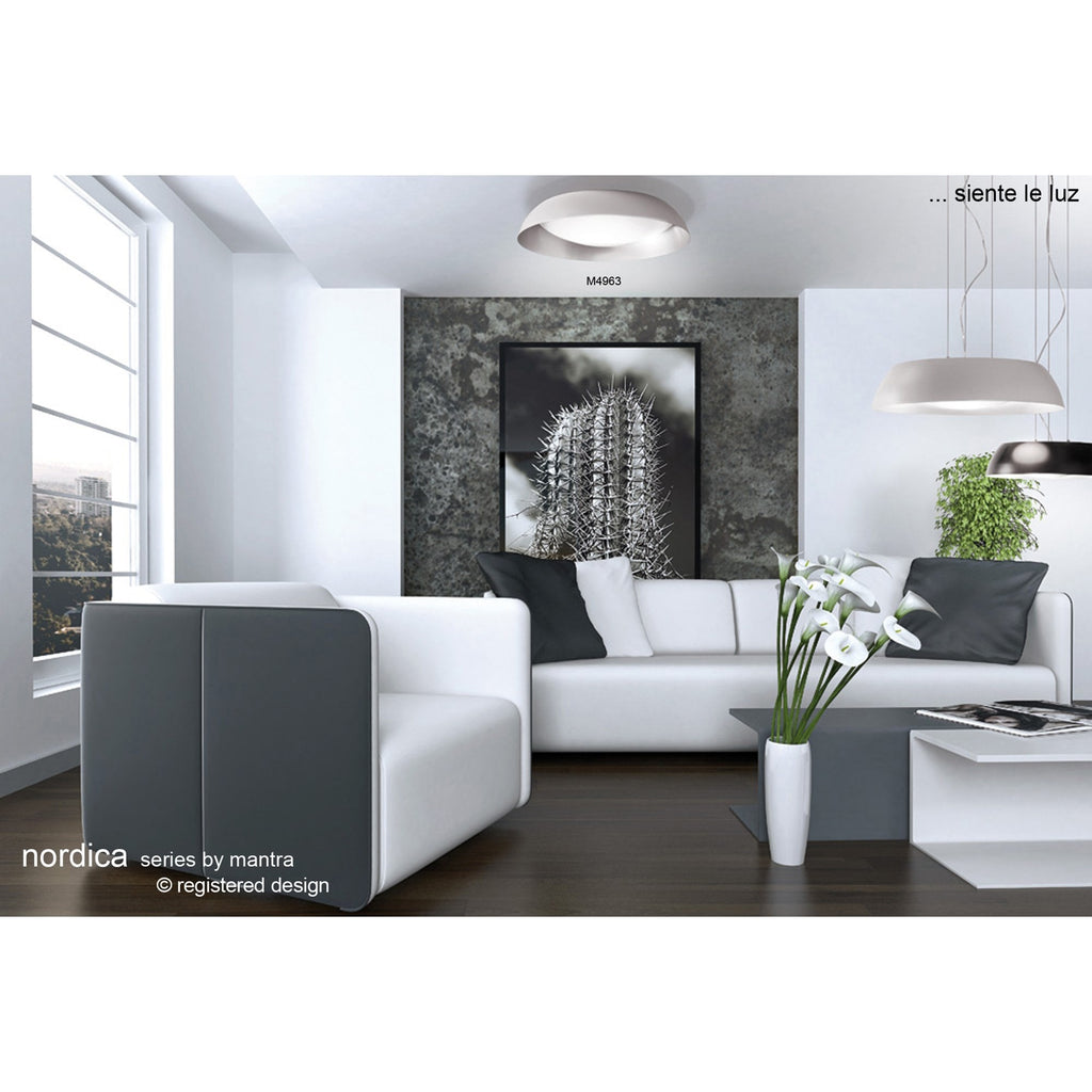 M4968 Nordica Floor Lamp E27 Black Shade Black/Polished Chrome