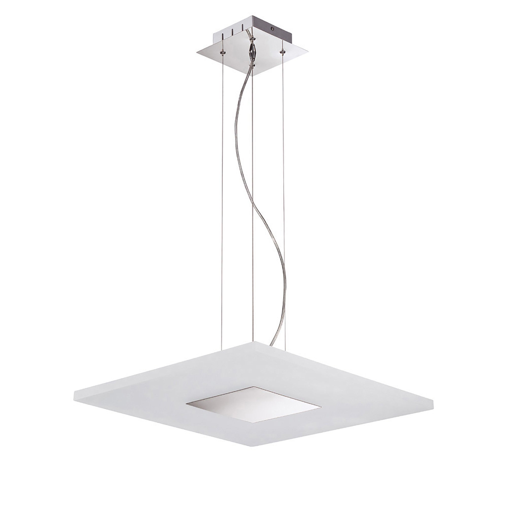 M8120/1 Notte Pendant 28W LED Square Polished Chrome/Frosted Acrylic