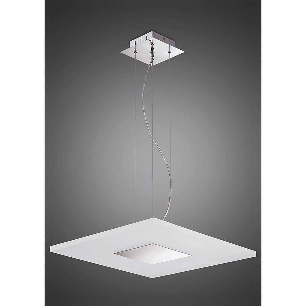 M8120/1 Notte Pendant 28W LED Square Polished Chrome/Frosted Acrylic