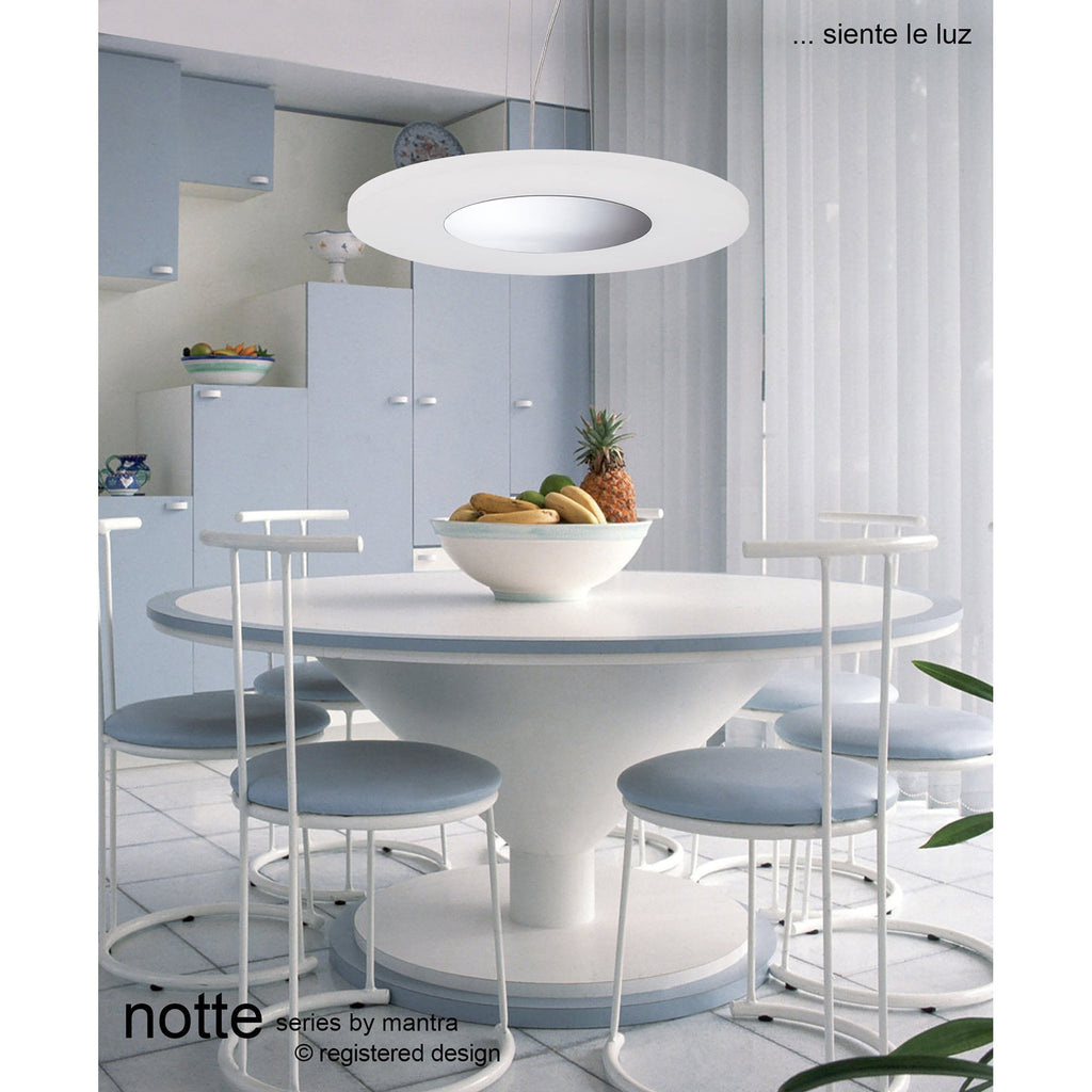 M8120/1 Notte Pendant 28W LED Square Polished Chrome/Frosted Acrylic