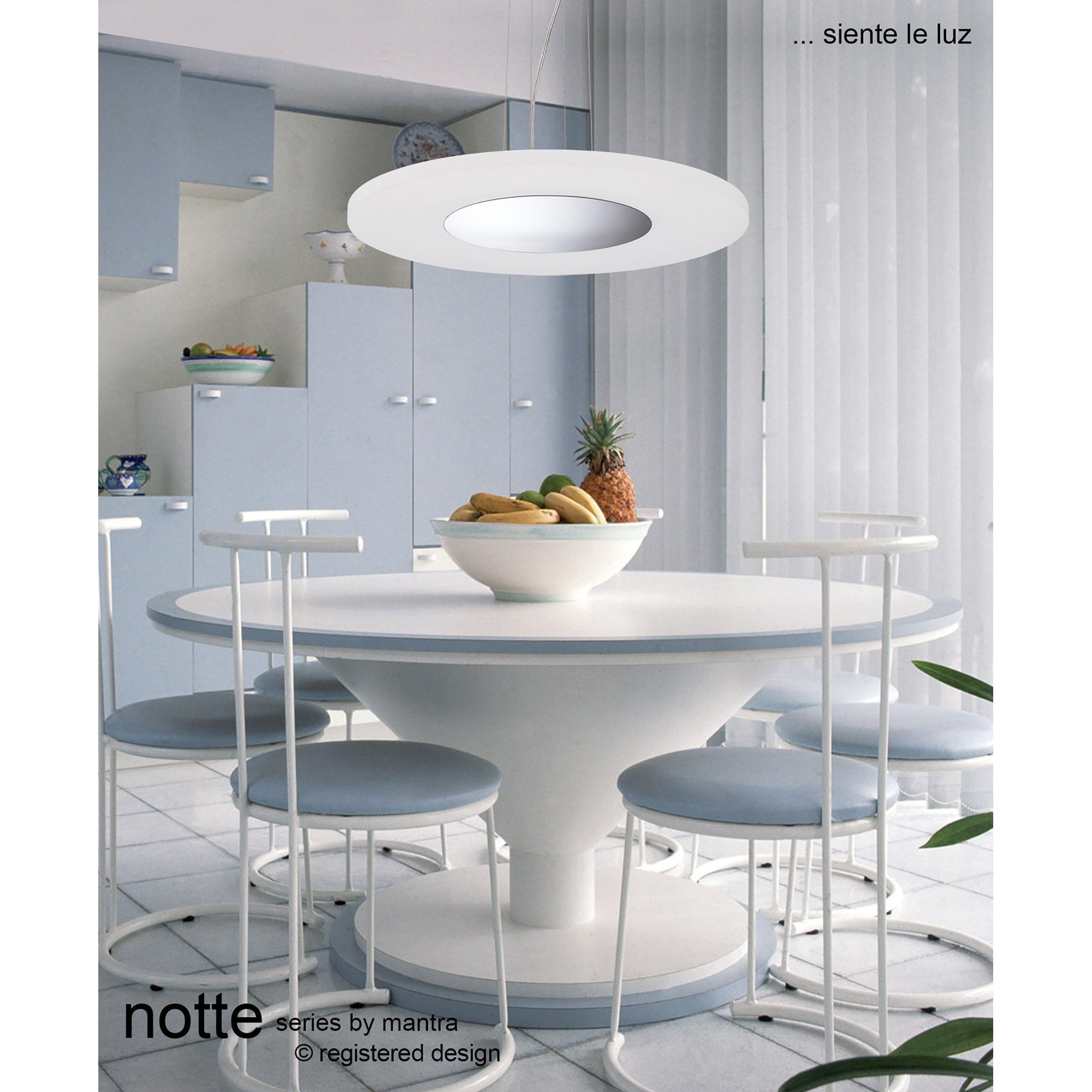 M8120/1 Notte Pendant 28W LED Square Polished Chrome/Frosted Acrylic
