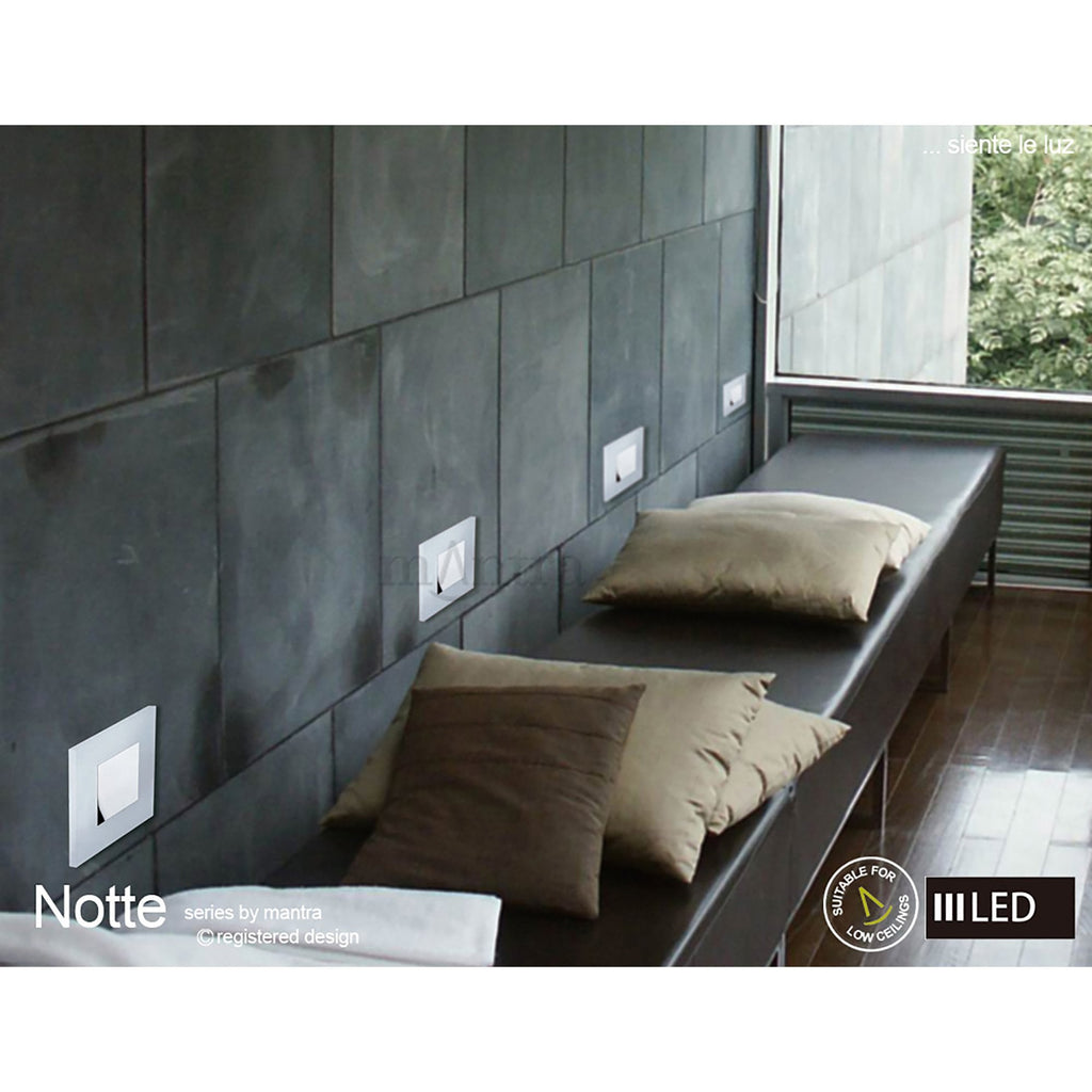 M8120/1 Notte Pendant 28W LED Square Polished Chrome/Frosted Acrylic