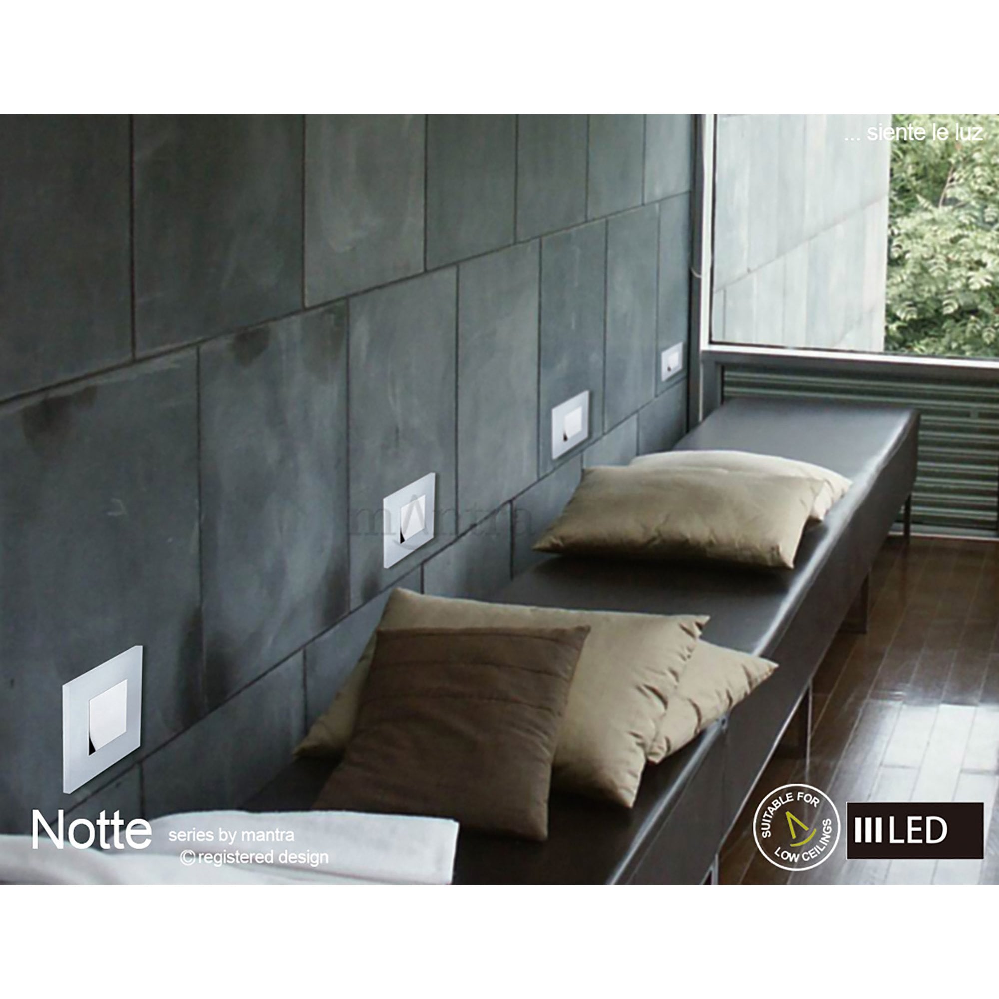 M8120/1 Notte Pendant 28W LED Square Polished Chrome/Frosted Acrylic