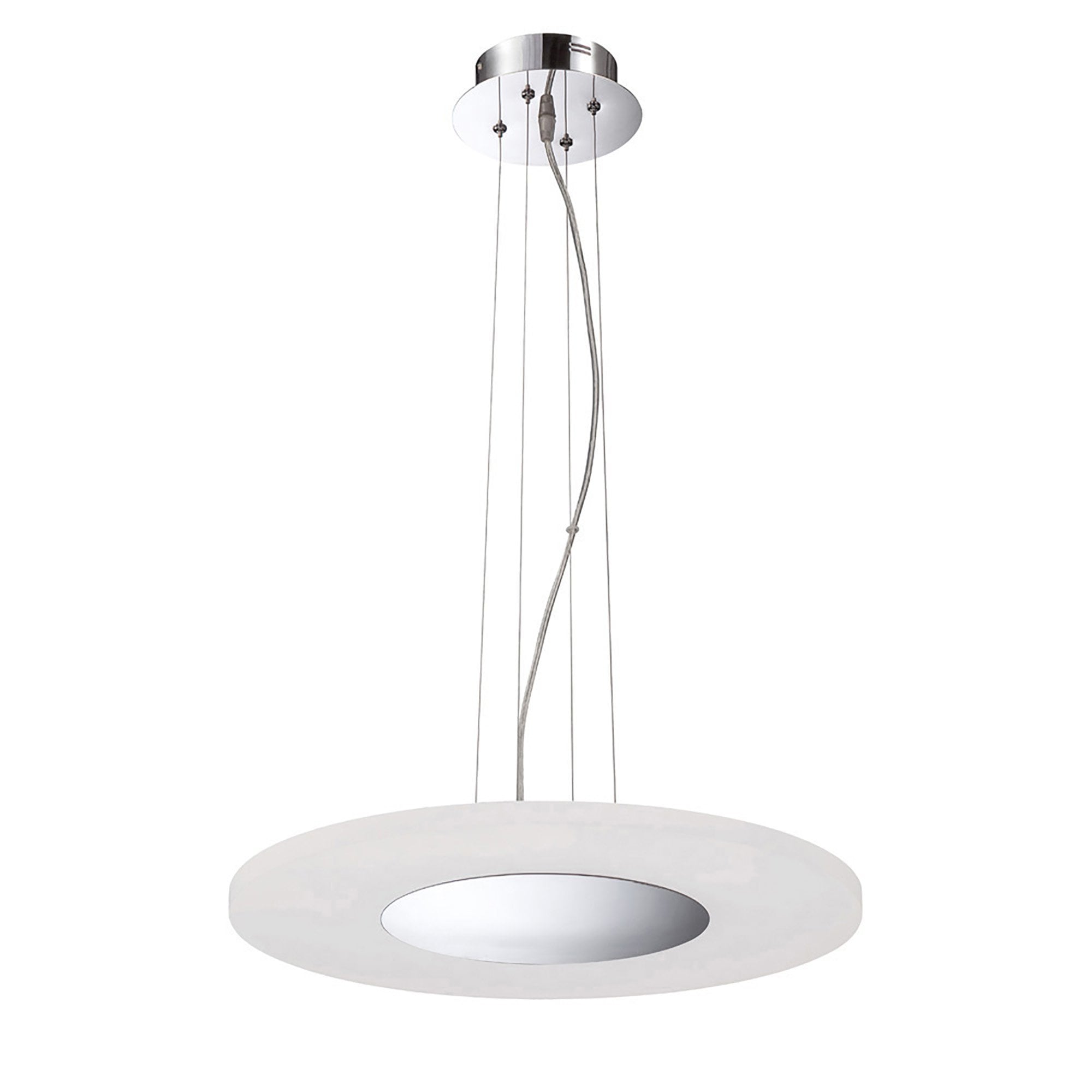 M8121/1 Notte Pendant 28W LED Round Polished Chrome/Frosted Acrylic